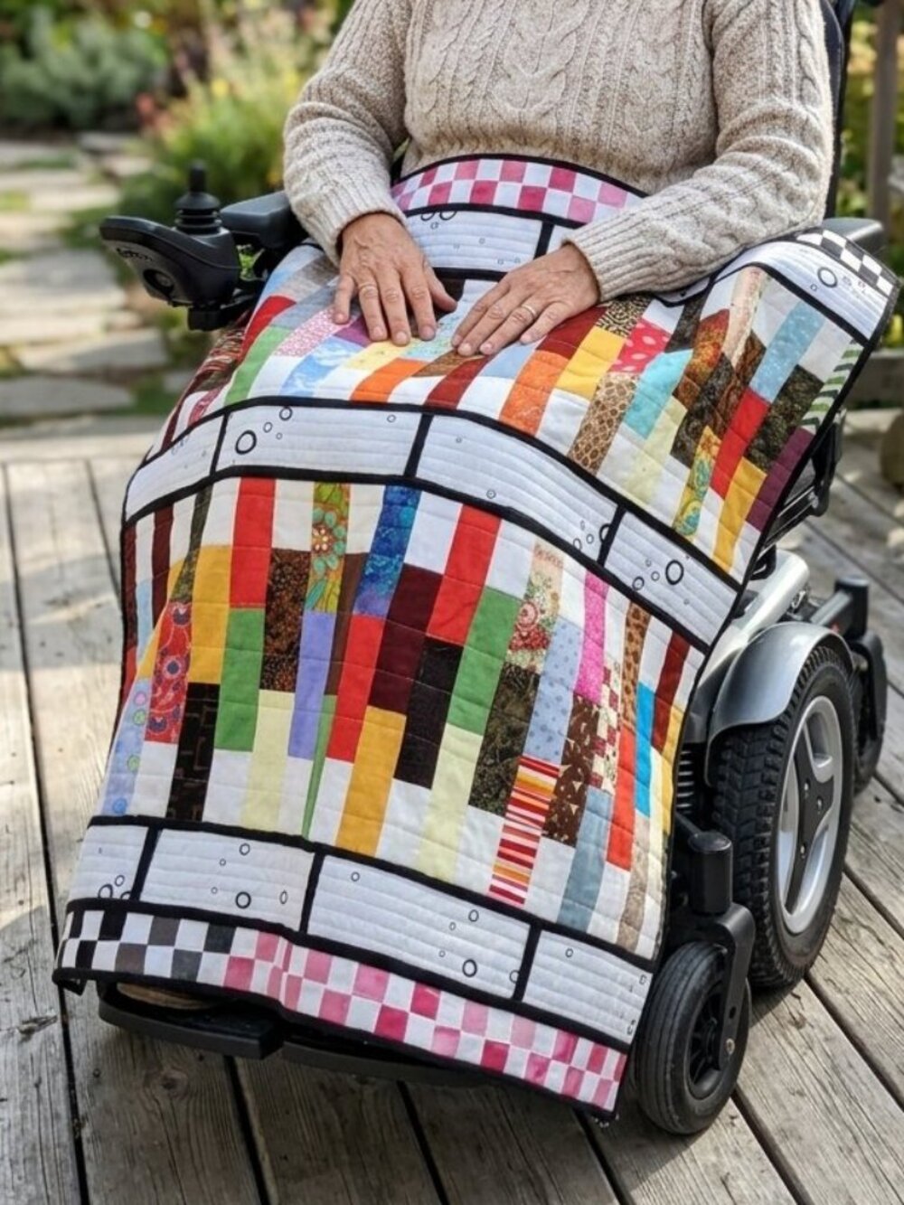 Handmade Wheelchair Quilt Blanket Small Lap Quilt With Ties Warm Comfy